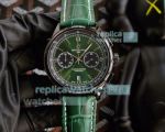 Breitling Premier Chronograph Replica Watch Green Dial Green Leather